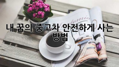 내 꿈의 중고차, 안전하게 사는 방법!